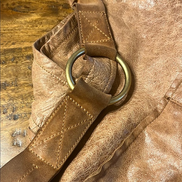 Brown Hobo Bag Soft Distressed Italian Leather - Picture 4 of 9